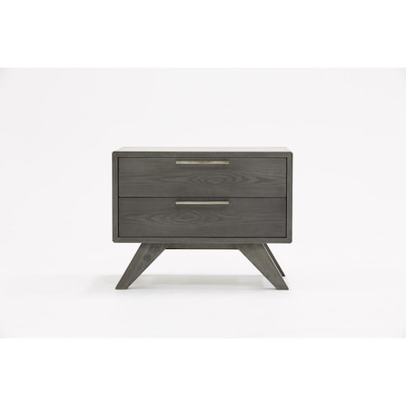 Gfancy Fixtures Modern Gray Wash Nightstand with Two Drawers, Gray Wash GF3100505